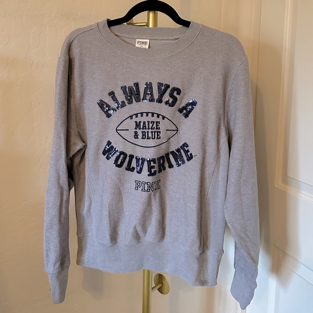 VS Pink University of Michigan Wolverine crewneck